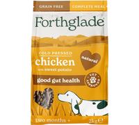 Forthglade Dry Dog Food, Cold Pressed, (2kg Resealable Bag) Chicken with Vegetables, Hypoallergenic Dog Food, Grain Free Complete Meal, Natural