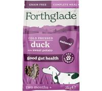 Forthglade Dry Dog Food, Cold Pressed, (2kg Resealable Bag), Duck with Vegetables, Hypoallergenic Dog Food, Grain Free Complete Meal, Natural Senior,
