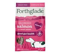 Forthglade Dry Dog Food, Cold Pressed, (2kg Resealable Bag), Salmon with Vegetables, Hypoallergenic Dog Food, Grain Free Complete Meal, Natural