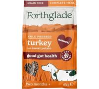 Forthglade Dry Dog Food, Cold Pressed, (6kg Resealable Bag), Turkey with Vegetables, Hypoallergenic Dog Food, Grain Free Complete Meal, Natural Puppy, Adult and Senior Dry Dog Food (Cover may vary)