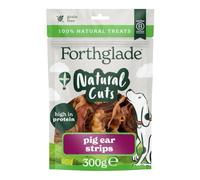 Forthglade Meaty Dog Treats, 100% Natural Cuts, Pig Ear Strips (300g) | Air Dried, Long-Lasting Chews, High Protein & Grain Free, Helps Support Joints & Mobility, Promotes Clean Teeth, 4+ Months