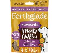 Forthglade Meaty Nibbles, Chicken & Liver Dog Treats, 4x70g