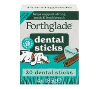 Forthglade Natural Dog Dental Sticks (20 Sticks) - Grain Free & Plant-Based Dog Treats, Dental Chews for Fresh Breath, Removes Plaque and Tartar,