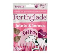 Forthglade Natural Dog Treats (4 x 90g Bags) - Hypoallergenic & Grain Free Dog Treats with Salmon, Soft Bites for Joints & Bones, Resealable Bags