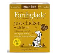 Forthglade Natural Grain Free Complementary Wet Dog Food Just 90 Percent Chicken with Liver 395 g (Pack 18)