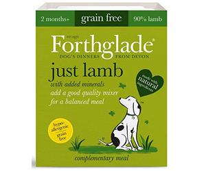 Forthglade Natural Grain Free Complementary Wet Dog Food Just 90 Percent Lamb 395 g (Pack of 18)
