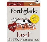 Forthglade Wet Dog Food (18 x 395g Trays) - Adult 1 year +, Grain Free Beef with Vegetables, Stomach Sensitive Dog Food with Natural Ingredients, Complete Hypoallergenic Dog Food (Packing May Vary)