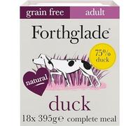 Forthglade Wet Dog Food (18 x 395g Trays) - Grain Free & Hypoallergenic Dog Food, Adult 1 Year+, Duck with Vegetables, Complete Stomach Sensitive Meals with Natural Ingredients