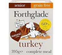 Forthglade Wet Dog Food (18 x 395g Trays) - Senior Dogs 7 Years+, Grain Free Dog Food, Turkey with Vegetables, Stomach Sensitive with Natural Ingredients, Hypoallergenic Dog Food