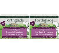 Forthglade Wet Dog Food, National Trust Variety Pack (6 x 395g Trays) - Grain Free & Hypoallergenic Dog Food, Adult 1 Year+, Turkey & Goose and Duck & Venison, Stomach Sensitive, Natural Ingredients