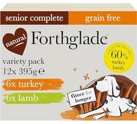 Forthglade Complete Natural Wet Dog Food - Grain Free Variety Pack (12 x 395g) Trays - Turkey & Lamb with Vegetables - Senior Dog Food 7 Years+