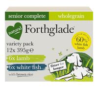 Forthglade Wet Dog Food Variety Pack (12 x 395g Trays) - Senior 7 Years+, Wholegrain & Hypoallergenic Dog Food, Lamb & White Fish, Vegetable