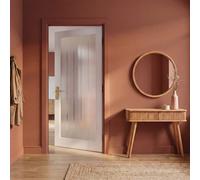 Fortia 1 Lite Screen-Printed Glazed Cottage Primed White Woodgrain Effect Internal Timber Door, (H)1981mm (W)762mm (T)35mm