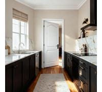 Fortia 2 Panel Unglazed Arched White Woodgrain Effect Internal Timber Door, (H)1981mm (W)686mm (T)35mm