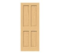 Fortia 4 Panel Traditional Oak Veneer Internal Oak Door, (H)1981mm (W)686mm (T)35mm