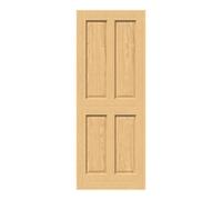 Fortia 4 Panel Traditional Oak Veneer Internal Oak Door, (H)1981mm (W)762mm (T)35mm