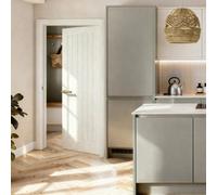 Fortia 4 Panel Unglazed Cottage Primed White Woodgrain Effect Internal Timber Door, (H)1981mm (W)610mm (T)35mm