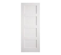 Fortia 4 Panel Unglazed Shaker White Pine Veneer Internal Pine Door, (H)1981mm (W)686mm (T)35mm