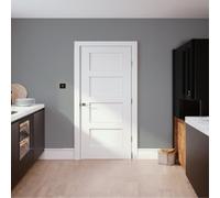 Fortia 4 Panel Unglazed Shaker White Pine Veneer Internal Pine Door, (H)1981mm (W)838mm (T)35mm