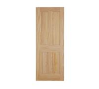 Fortia 4 Panel Unglazed Traditional Natural Pine Veneer Internal Timber Fire Door, (H)2040mm (W)826mm (T)44mm