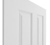 Fortia 4 Panel Unglazed Traditional Primed White Woodgrain Effect Internal Timber Door, (H)1981mm (W)686mm (T)35mm