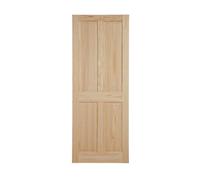 Fortia 4 Panel Unglazed Victorian Natural Pine Veneer Internal Timber Door, (H)1981mm (W)838mm (T)35mm