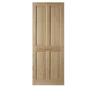 Fortia 4 Panel Unglazed Victorian Natural Pine Veneer Internal Timber Door, (H)2040mm (W)826mm (T)40mm
