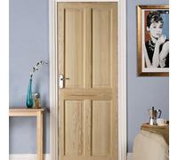 Fortia 4 Panel Unglazed Victorian Pine Veneer Internal Clear Pine Door, (H)1981mm (W)686mm (T)35mm