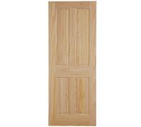 Fortia 4 Panel Unglazed Victorian Pine Veneer Internal Clear Pine Fire Door, (H)1981mm (W)686mm (T)44mm