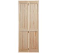 Fortia 4 Panel Unglazed Victorian Unfinished Clear Pine Internal Bi-Fold Door Set, (H)1946mm (W)750mm