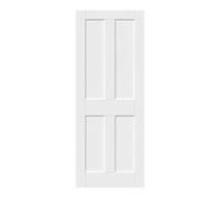 Fortia 4 Panel Unglazed White Internal Wood Door, (H)1981mm (W)762mm (T)35mm