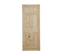 Fortia 6 Panel Unglazed Victorian Natural Pine Veneer Internal Timber Door, (H)1981mm (W)686mm (T)35mm