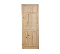 Fortia 6 Panel Unglazed Victorian Natural Pine Veneer Internal Timber Door, (H)2040mm (W)726mm (T)40mm