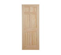 Fortia 6 Panel Unglazed Victorian Pine Veneer Internal Clear Pine Door, (H)1981mm (W)762mm (T)35mm