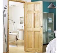 Fortia 6 Panel Unglazed Victorian Pine Veneer Internal Clear Pine Door, (H)1981mm (W)838mm (T)35mm