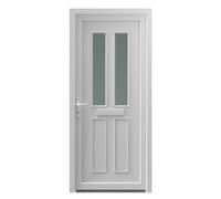 Fortia Chesil Frosted Glazed White Rh External Front Door Set, (H)2085mm (W)920mm