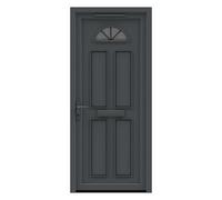 Fortia Lorne Patterned Clear Glazed Anthracite Rh External Front Door Set, (H)2085mm (W)920mm