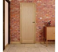 Fortia Unglazed Cottage Natural Oak Veneer Internal Timber Door, (H)1981mm (W)686mm (T)35mm