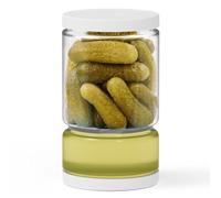 ForTidy Glass Pickle Jar with Strainer Flip for Pickle Lover - Leakproof Airtight Juice Separator for Olive, Gherkin or Chilli, BPA Free, Dishwasher and Refrigerator Safe (White, 45 oz*1 pack)