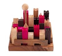 Fortified Castle Wooden Brain Teaser Puzzle - Difficult Logic Challenge with 11 Pieces and 13 Combinations, Ages 10+ 350150