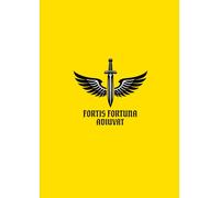 Fortis Fortuna Adiuvat Notebook - Latin Quote Journal, Minimalist Black Design on Yellow, Stoic Philosophy, A4 Grid Notebook 100 Pages, Elegant Roman Style (IMPERIUM CORE)