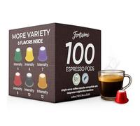 FORTISIMO Espresso Pods Variety Pack - 100 Count Espresso Capsules - Compatible with Nespresso Original Line Machines - Authentic and Refined Taste Freshly Packaged in Italy