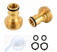 FortiTooi 2-Pack 3/4 Inch Brass Garden Hose Quick Connect Set, BSP Male Threaded Tap Connector. Heavy-Duty Adapter for Hose Pipe, Spray Gun, Nozzle, and Faucet.