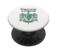 Fortitude And Finesse HEMA Lions Crest Historical Fencing PopSockets Adhesive PopGrip