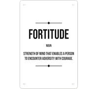 Fortitude Funny Retro Metal Sheet Signs, Wall Decoration, Size 8"x12"