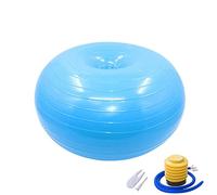 Fortitude Sports Donut Exercise Ball | Inflatable Fitness Stability Swiss Ball With Air Pump | Anti Slip Fitness Donut For Yoga, Pilates, Core Training, Office (30 x 50cm, Blue)