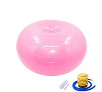 Fortitude Sports Donut Exercise Ball | Inflatable Fitness Stability Swiss Ball With Air Pump | Anti Slip Fitness Donut For Yoga, Pilates, Core Training, Office (30 x 50cm, Pink)