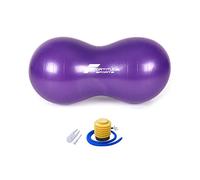 Fortitude Sports Peanut Ball 45cm by 90 cm | Anti Burst Exercise Ball for Yoga, Pilates, Fitness and Physical Therapy | Peanut Shaped Swiss Ball (Purple)