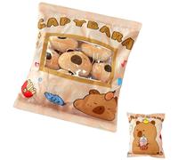 Fortivae Cute Snack Pillow Capybara Plush Pillow, Kawaii Capybara Plush with 8 Cute Babies Bag of Capybara Plushies, Creative Gift for Teenagers, Girls, Children