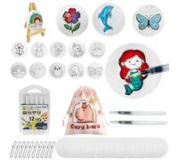 Fortivae Magic Puffy Paint, 56 Pcs Magic Foam Texture Painting Kit, with 30 Round Sponge Sheets, 12 Colour Markers, 2 Water Pens, 10 Bead Chain, 1 Mini Easel and A Storage Bag(Girls Style)